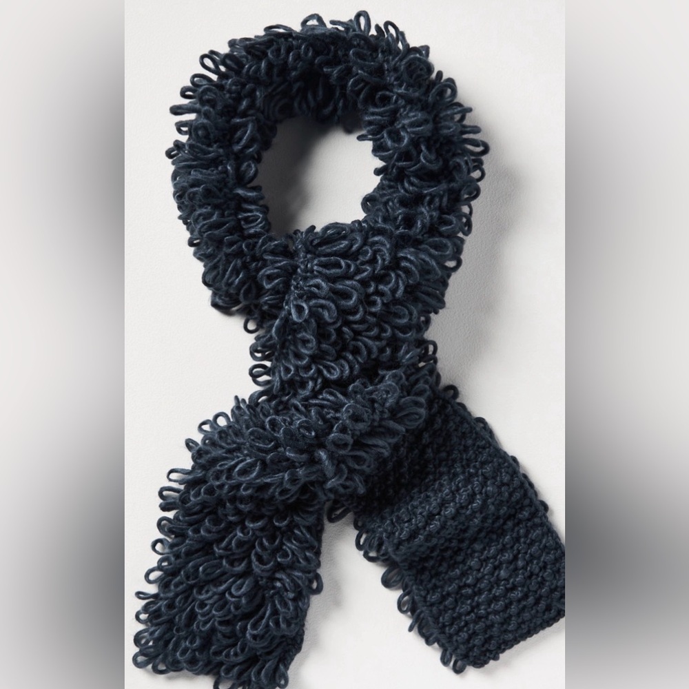 Anthropologie Navy Blue Loop Scarf